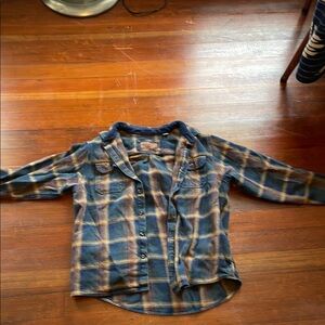 Orvis Blue and Brown Button Down Jacket